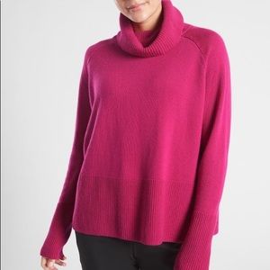 Pink Athleta Cowl Neck Sweater